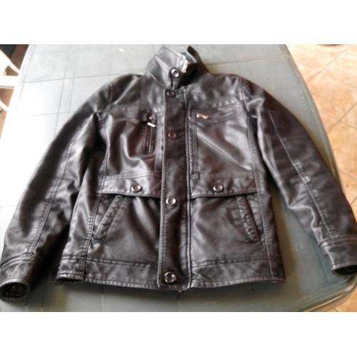 Veste en best sale faux cuir homme